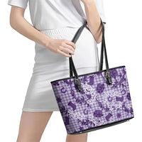 Mokihana Maile Ilima Leis Paniolo Palaka Leather Tote Bag Hawaiian Poni Spirit - Polynesian Pride
