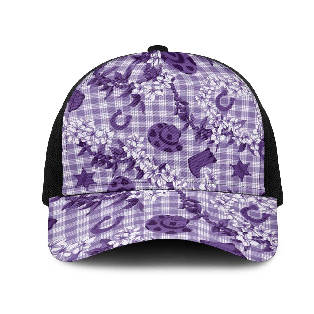 Mokihana Maile Ilima Leis Paniolo Palaka Mesh Trucker Cap Hawaiian Poni Spirit - Polynesian Pride