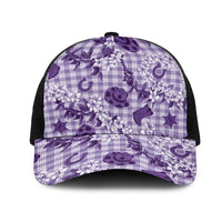 Mokihana Maile Ilima Leis Paniolo Palaka Mesh Trucker Cap Hawaiian Poni Spirit - Polynesian Pride