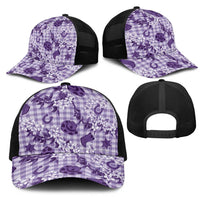 Mokihana Maile Ilima Leis Paniolo Palaka Mesh Trucker Cap Hawaiian Poni Spirit - Polynesian Pride