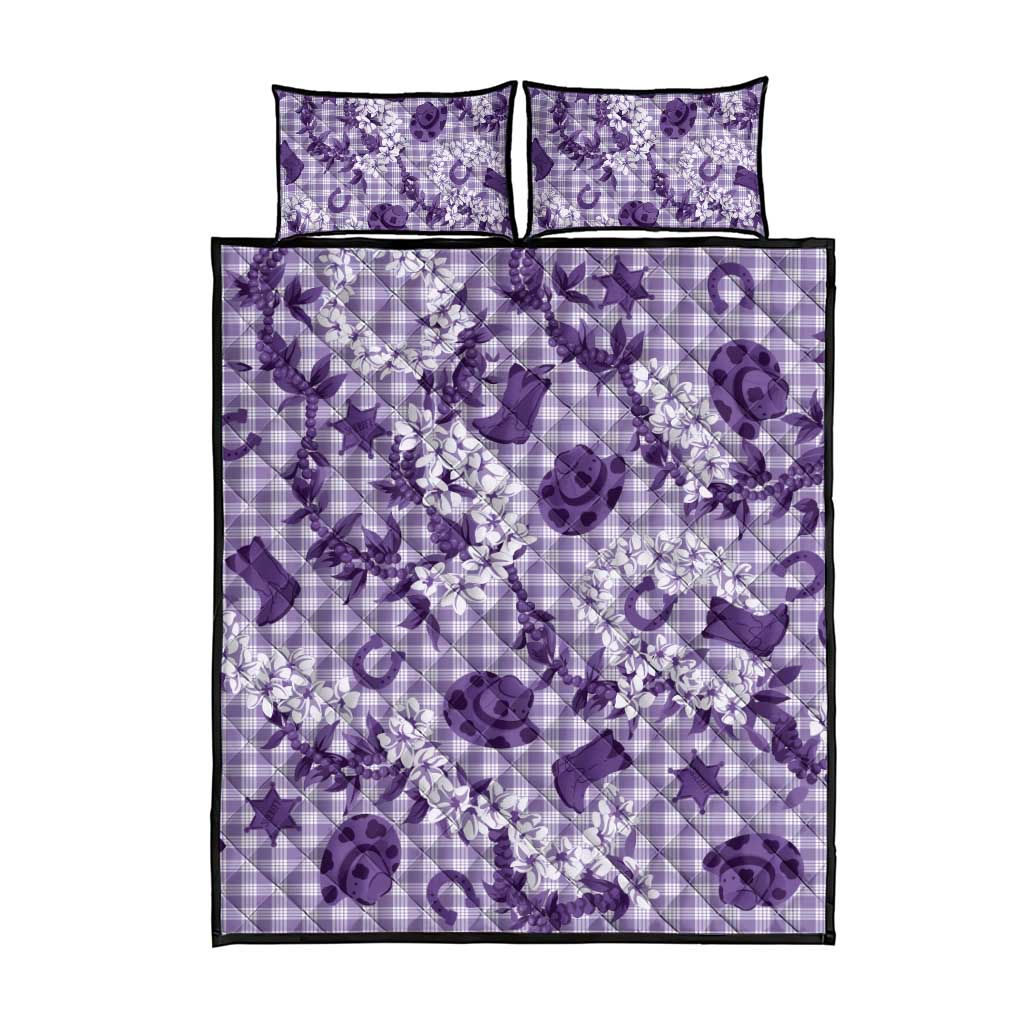 Mokihana Maile Ilima Leis Paniolo Palaka Quilt Bed Set Hawaiian Poni Spirit LT9 - Polynesian Pride