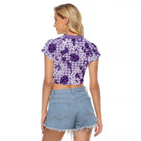Mokihana Maile Ilima Leis Paniolo Palaka Raglan Cropped T Shirt Hawaiian Poni Spirit - Polynesian Pride