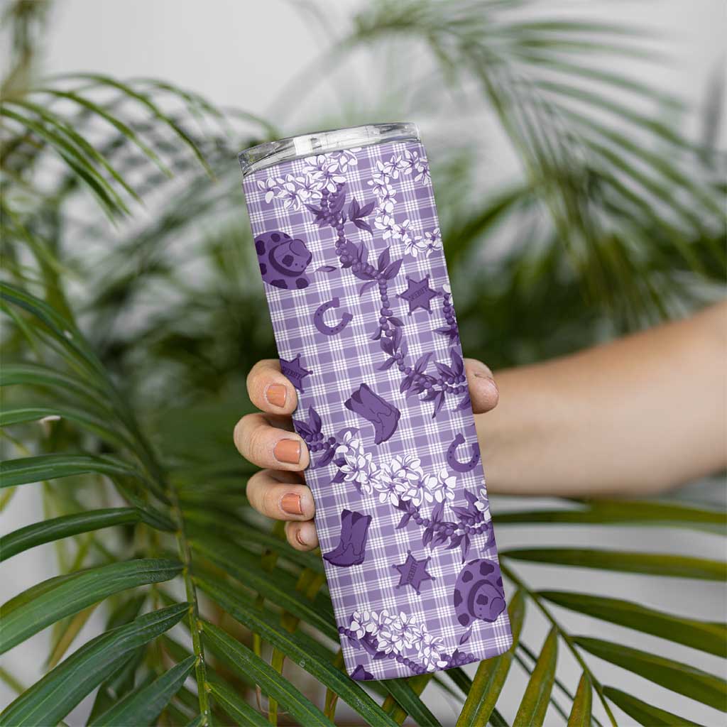 Mokihana Maile Ilima Leis Paniolo Palaka Skinny Tumbler Hawaiian Poni Spirit LT9 - Polynesian Pride