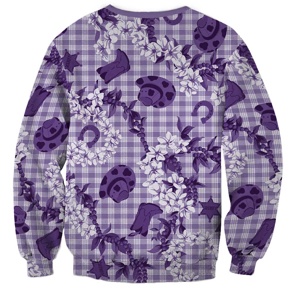 Mokihana Maile Ilima Leis Paniolo Palaka Sweatshirt Hawaiian Poni Spirit - Polynesian Pride