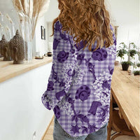 Mokihana Maile Ilima Leis Paniolo Palaka Women Casual Shirt Hawaiian Poni Spirit LT9 - Polynesian Pride