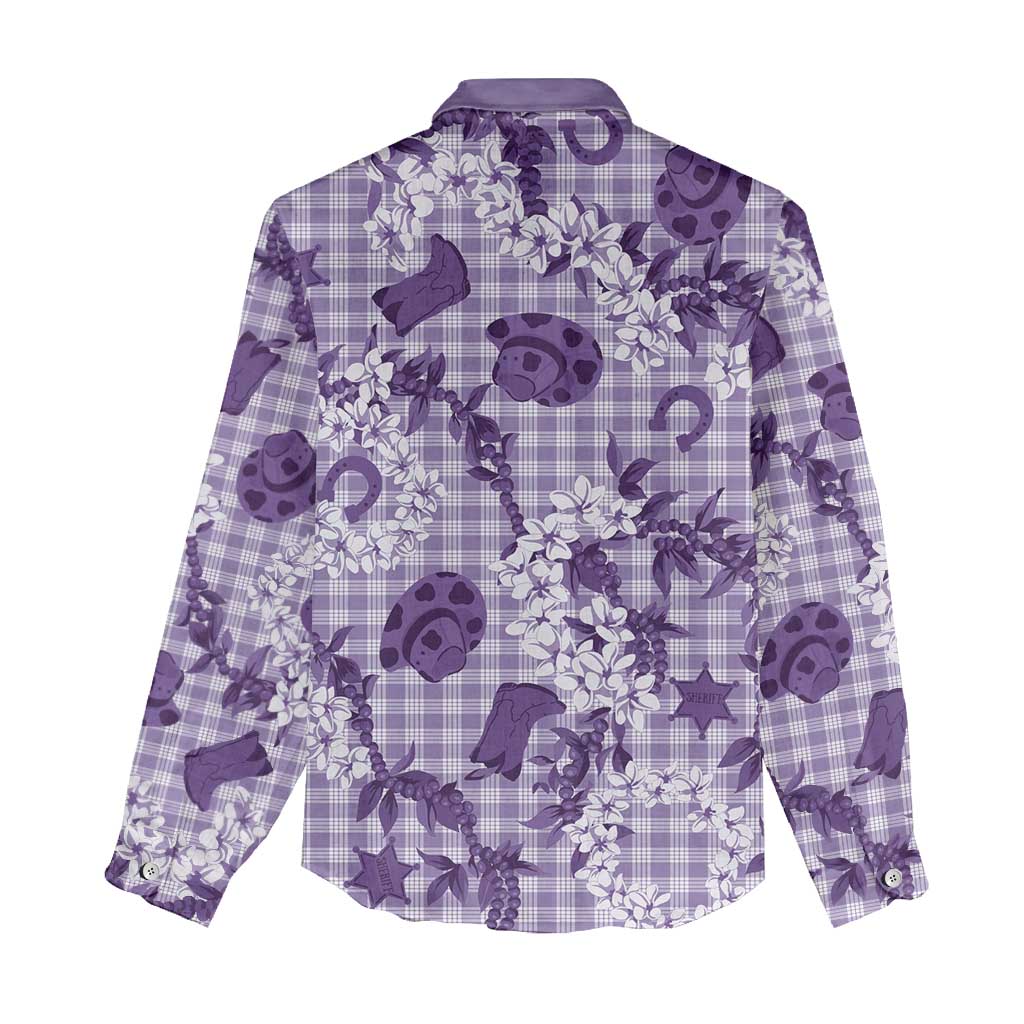 Mokihana Maile Ilima Leis Paniolo Palaka Women Casual Shirt Hawaiian Poni Spirit LT9 - Polynesian Pride