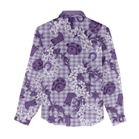 Mokihana Maile Ilima Leis Paniolo Palaka Women Casual Shirt Hawaiian Poni Spirit LT9 - Polynesian Pride