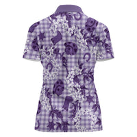 Mokihana Maile Ilima Leis Paniolo Palaka Women Polo Shirt Hawaiian Poni Spirit LT9 - Polynesian Pride