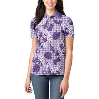 Mokihana Maile Ilima Leis Paniolo Palaka Women Polo Shirt Hawaiian Poni Spirit LT9 - Polynesian Pride