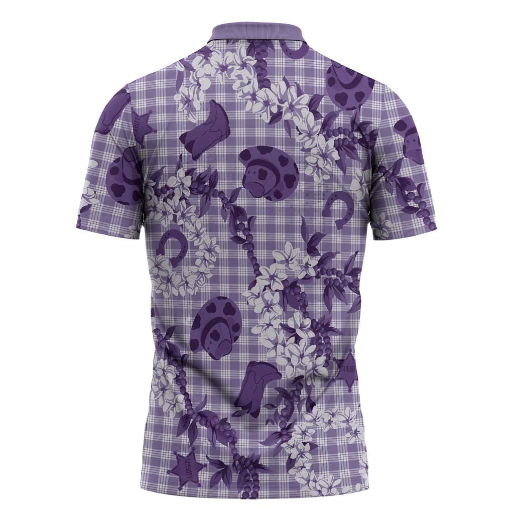Mokihana Maile Ilima Leis Paniolo Palaka Zipper Polo Shirt Hawaiian Poni Spirit - Polynesian Pride