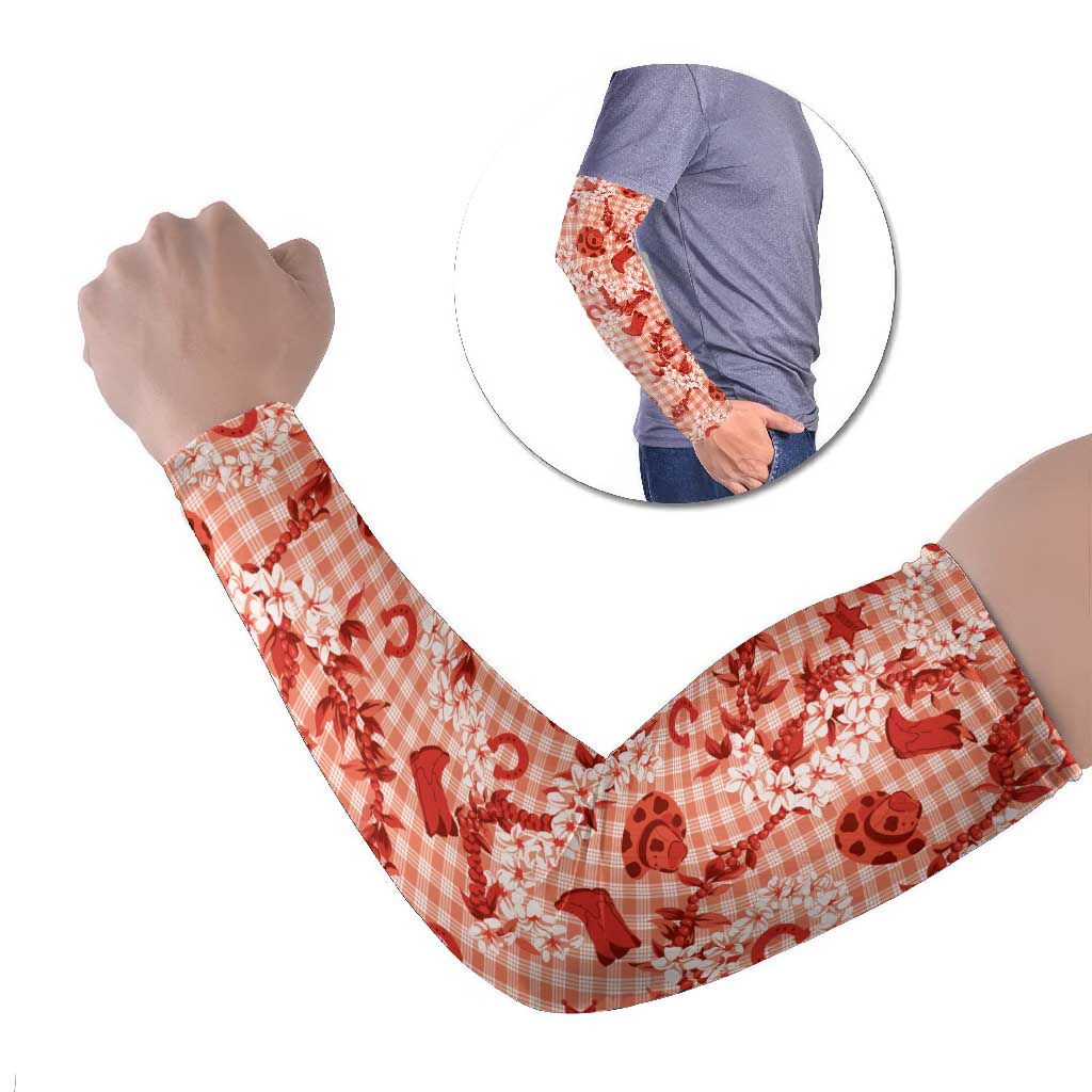 Mokihana Maile Ilima Leis Paniolo Palaka Arm Sleeves Hawaiian Ulaula Spirit - Polynesian Pride