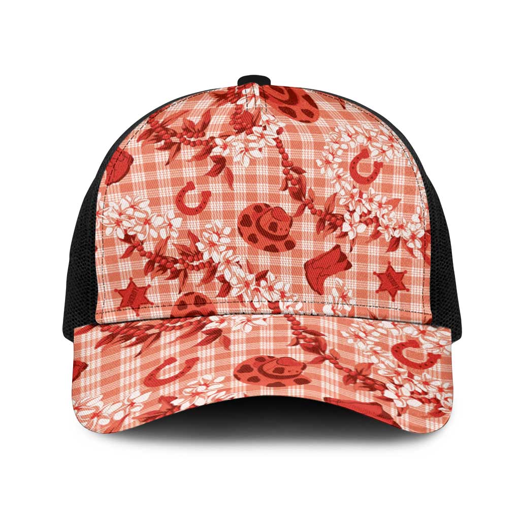 Mokihana Maile Ilima Leis Paniolo Palaka Baseball Net Cap Hawaiian Ulaula Spirit - Polynesian Pride