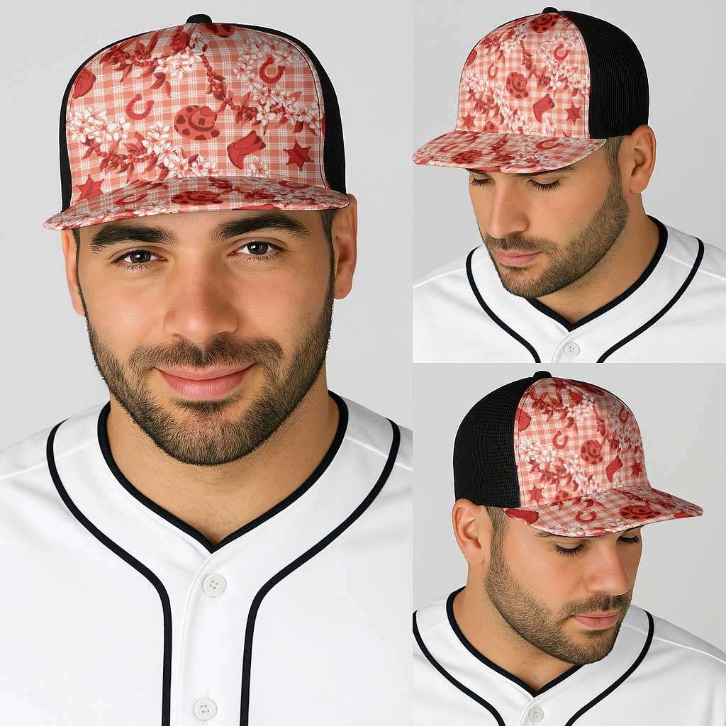 Mokihana Maile Ilima Leis Paniolo Palaka Baseball Net Cap Hawaiian Ulaula Spirit - Polynesian Pride