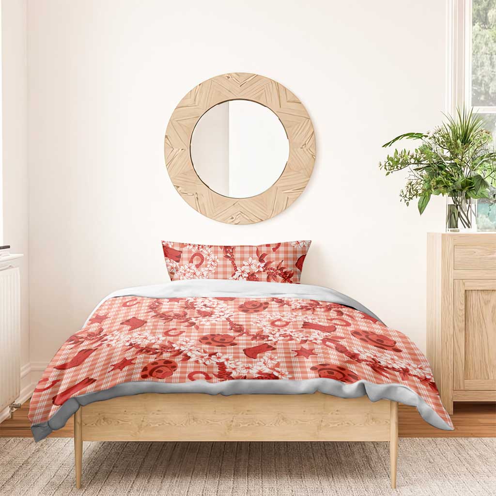 Mokihana Maile Ilima Leis Paniolo Palaka Bedding Set Hawaiian Ulaula Spirit - Polynesian Pride