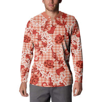 Mokihana Maile Ilima Leis Paniolo Palaka Button Sweatshirt Hawaiian Ulaula Spirit - Polynesian Pride