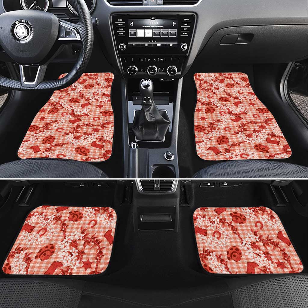 Mokihana Maile Ilima Leis Paniolo Palaka Car Mats Hawaiian Ulaula Spirit - Polynesian Pride