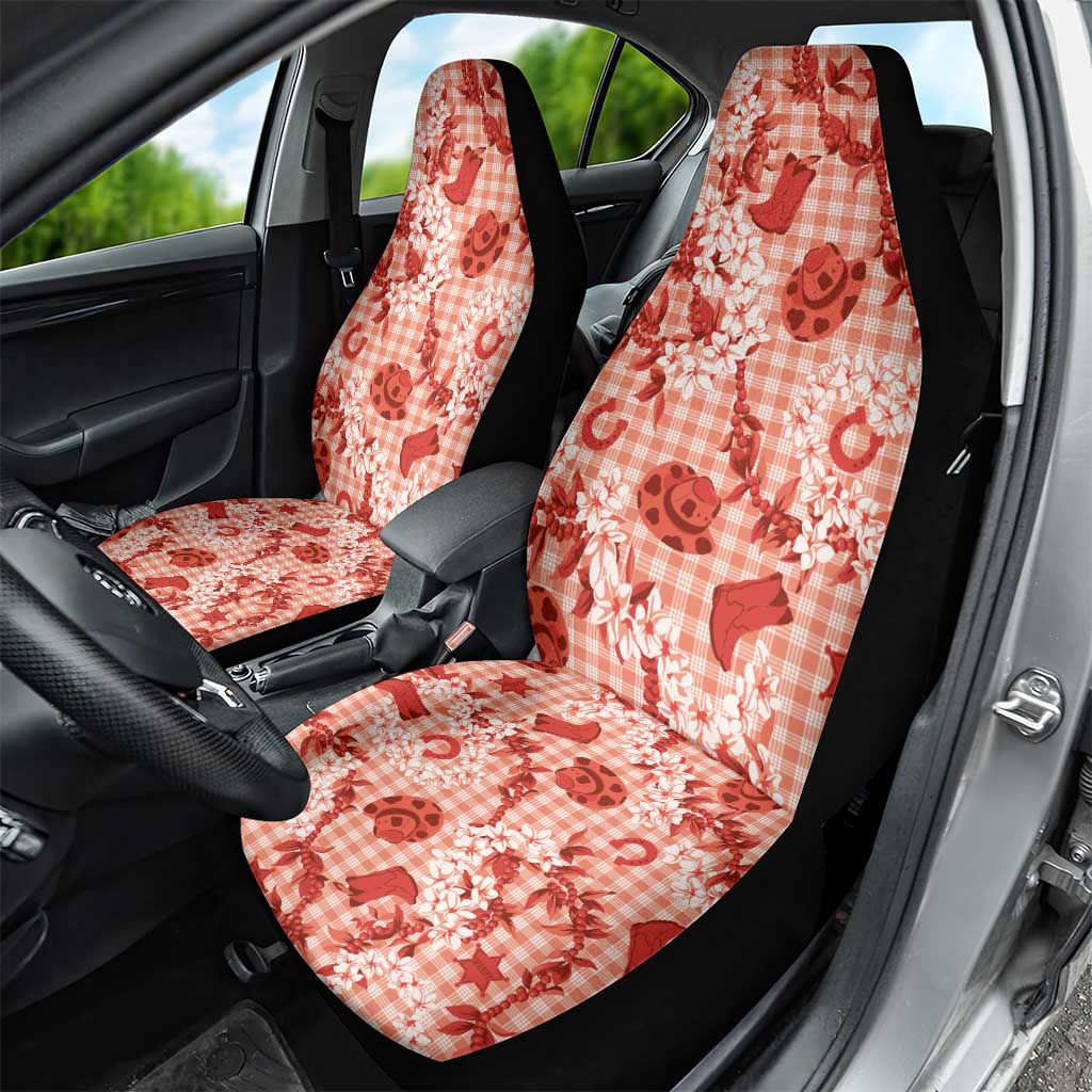 Mokihana Maile Ilima Leis Paniolo Palaka Car Seat Cover Hawaiian Ulaula Spirit - Polynesian Pride