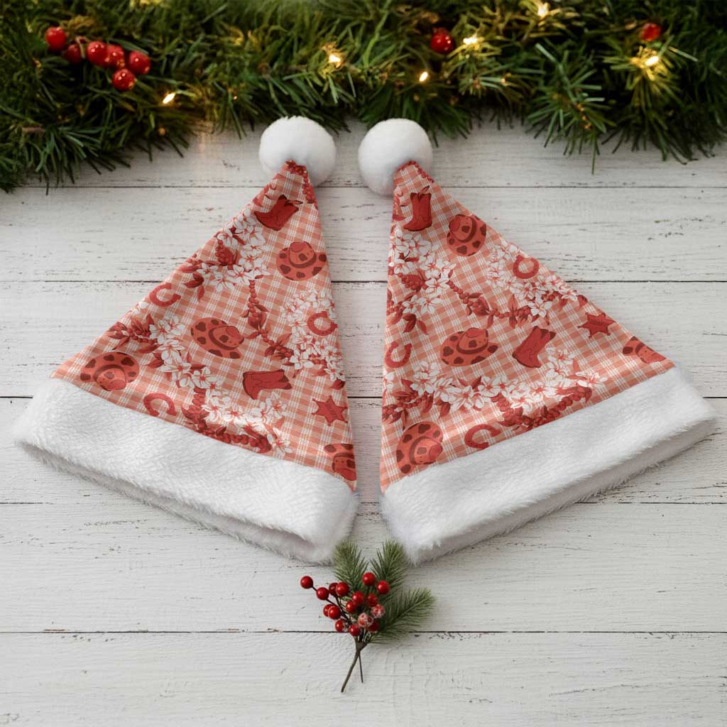 Mokihana Maile Ilima Leis Paniolo Palaka Christmas Santa Hat Hawaiian Ulaula Spirit - Polynesian Pride