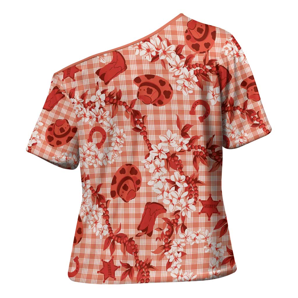 Mokihana Maile Ilima Leis Paniolo Palaka Cross Shoulder Shirt Hawaiian Ulaula Spirit - Polynesian Pride