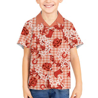 Mokihana Maile Ilima Leis Paniolo Palaka Family Matching Mermaid Dress and Hawaiian Shirt Hawaiian Ulaula Spirit LT9 - Polynesian Pride