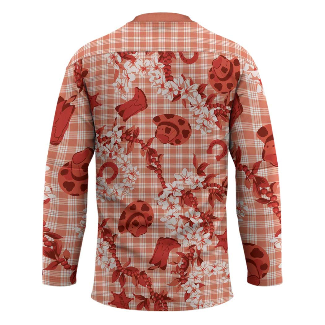 Mokihana Maile Ilima Leis Paniolo Palaka Hockey Jersey Hawaiian Ulaula Spirit - Polynesian Pride