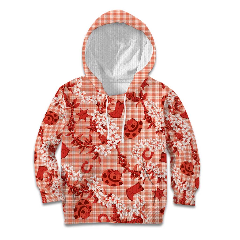 Mokihana Maile Ilima Leis Paniolo Palaka Kid Hoodie Hawaiian Ulaula Spirit - Polynesian Pride
