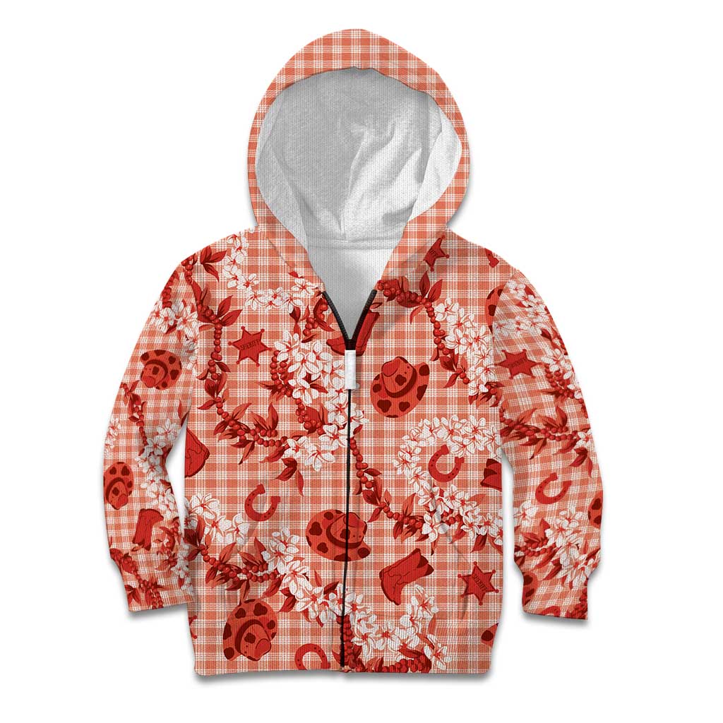Mokihana Maile Ilima Leis Paniolo Palaka Kid Hoodie Hawaiian Ulaula Spirit - Polynesian Pride