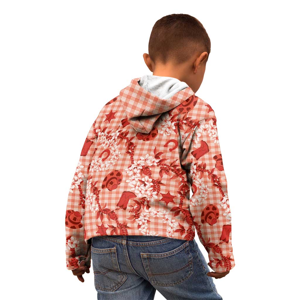 Mokihana Maile Ilima Leis Paniolo Palaka Kid Hoodie Hawaiian Ulaula Spirit - Polynesian Pride