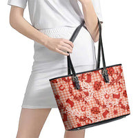 Mokihana Maile Ilima Leis Paniolo Palaka Leather Tote Bag Hawaiian Ulaula Spirit - Polynesian Pride