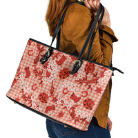 Mokihana Maile Ilima Leis Paniolo Palaka Leather Tote Bag Hawaiian Ulaula Spirit - Polynesian Pride