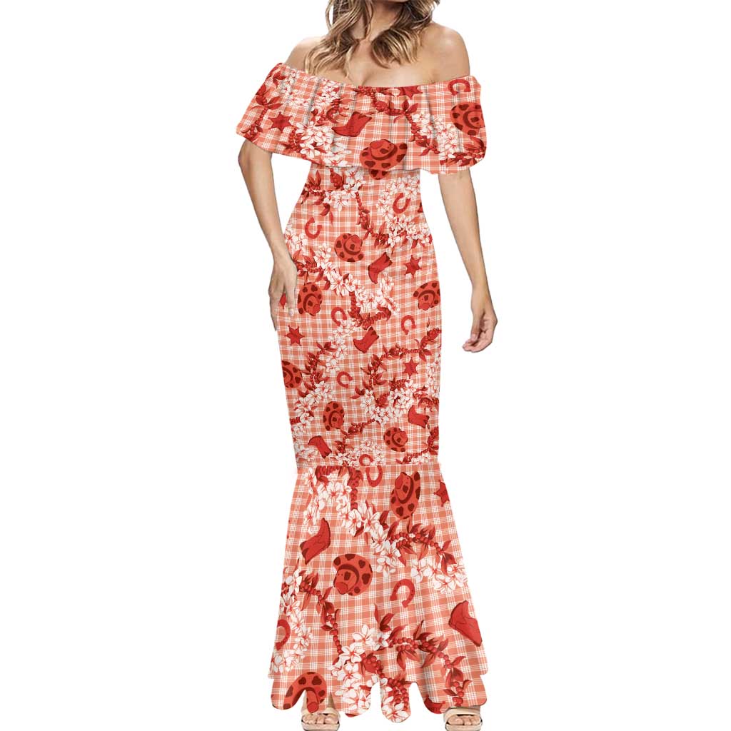 Mokihana Maile Ilima Leis Paniolo Palaka Mermaid Dress Hawaiian Ulaula Spirit - Polynesian Pride