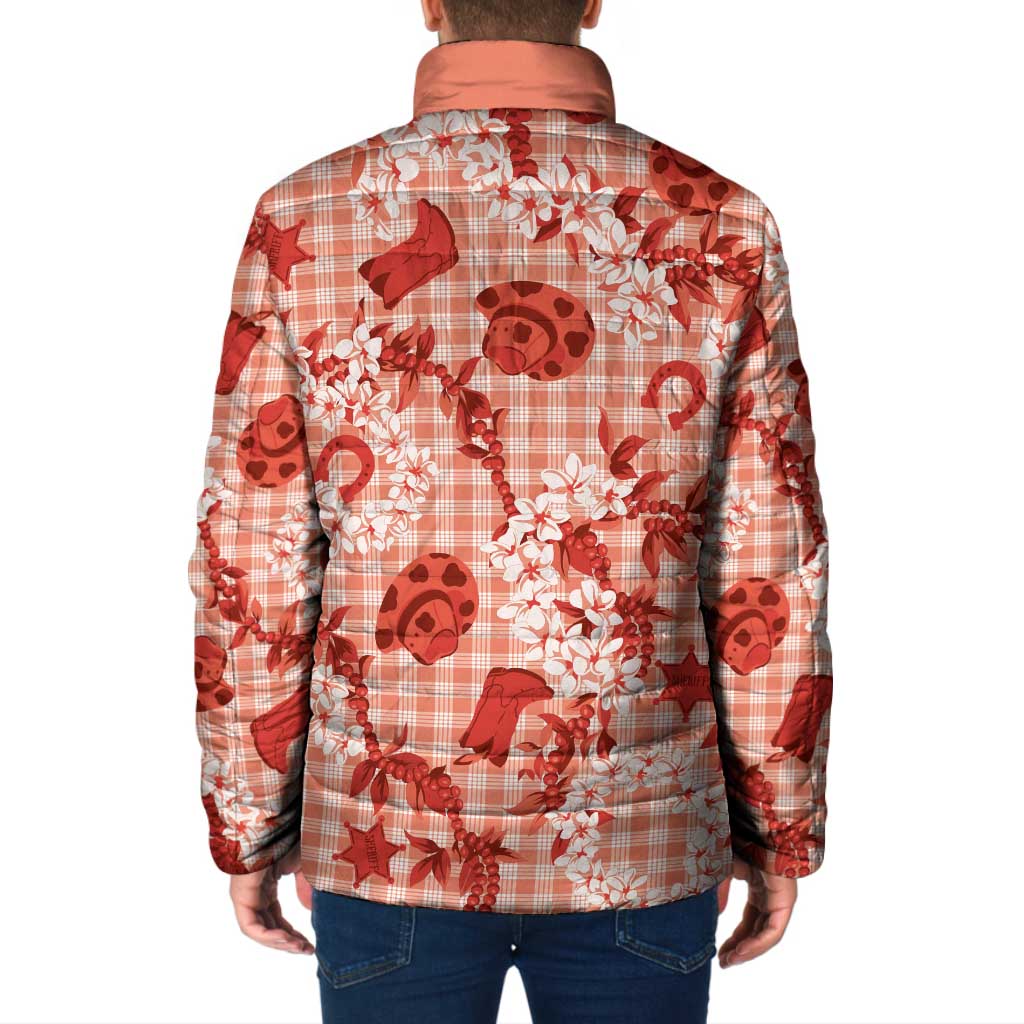 Mokihana Maile Ilima Leis Paniolo Palaka Padded Jacket Hawaiian Ulaula Spirit - Polynesian Pride