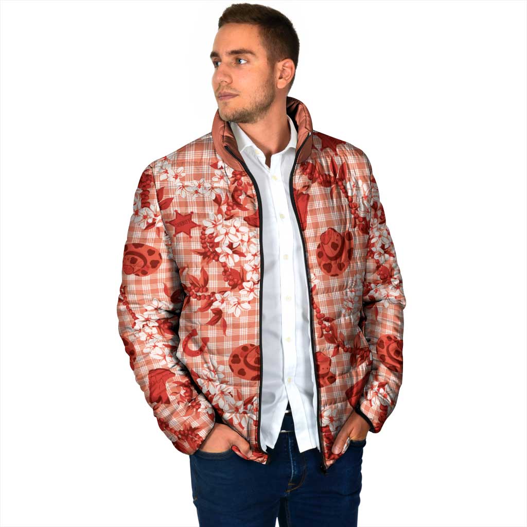 Mokihana Maile Ilima Leis Paniolo Palaka Padded Jacket Hawaiian Ulaula Spirit - Polynesian Pride