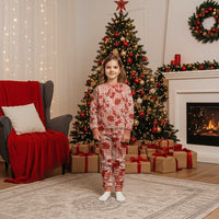 Mokihana Maile Ilima Leis Paniolo Palaka Christmas Pajama Set Hawaiian Ulaula Spirit - Polynesian Pride