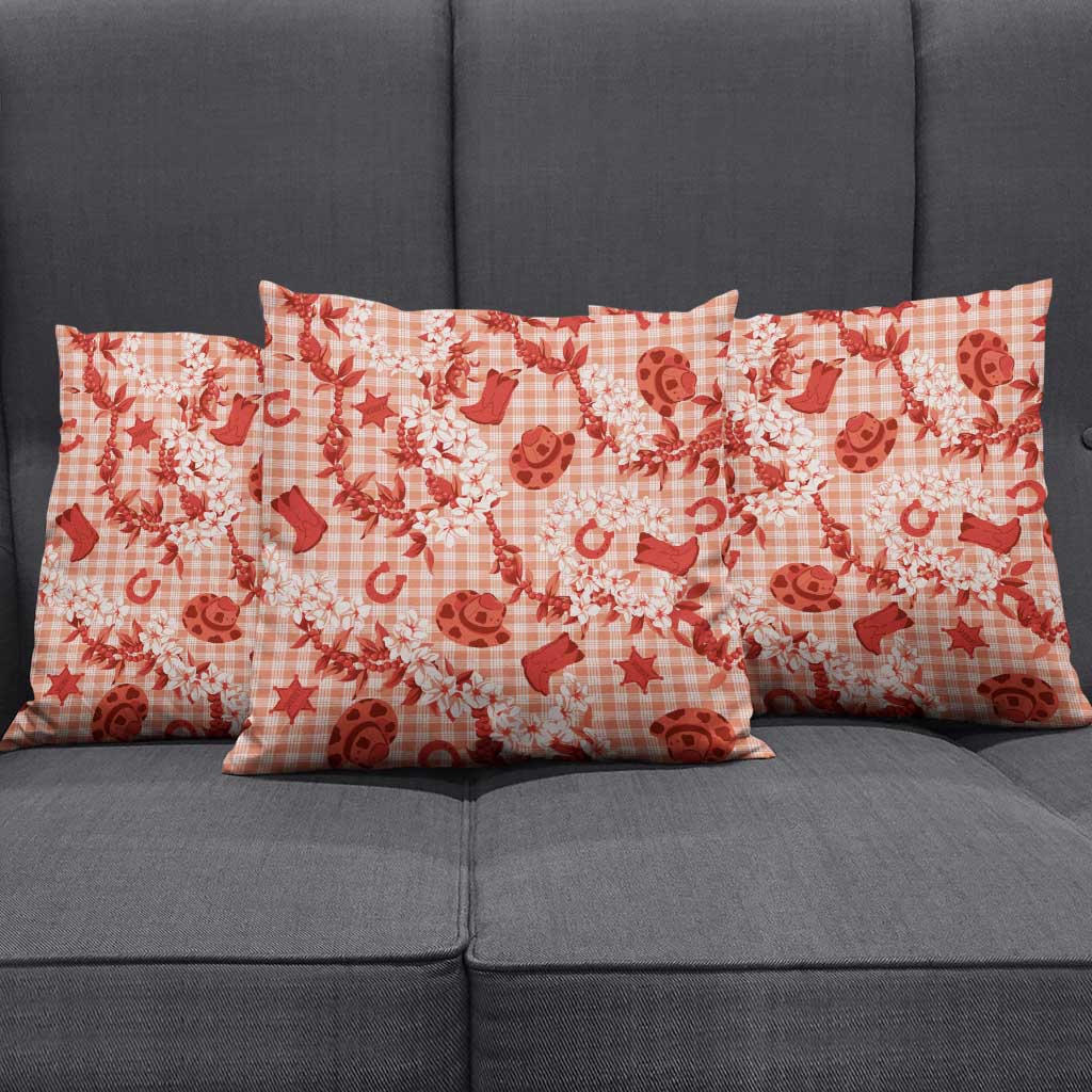 Mokihana Maile Ilima Leis Paniolo Palaka Pillow Cover Hawaiian Ulaula Spirit - Polynesian Pride