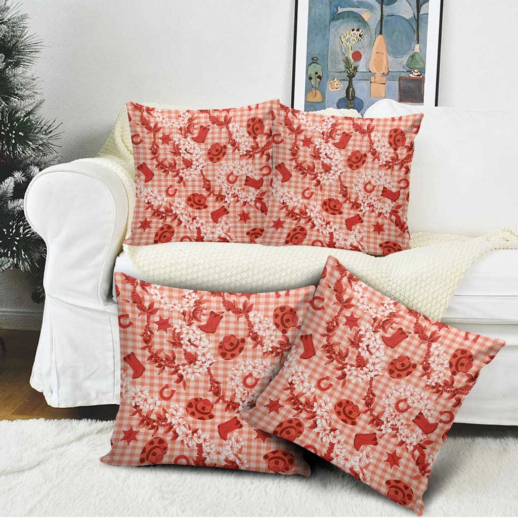 Mokihana Maile Ilima Leis Paniolo Palaka Pillow Cover Hawaiian Ulaula Spirit - Polynesian Pride
