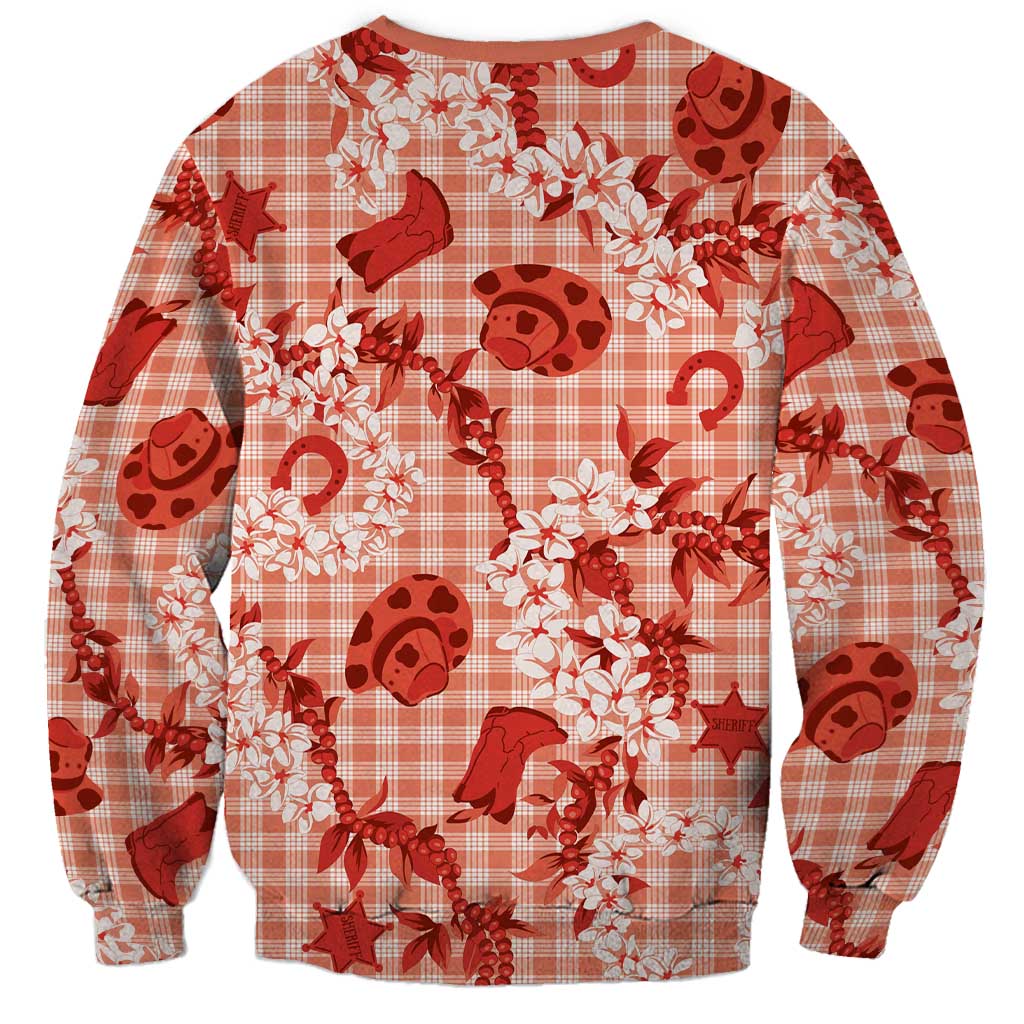 Mokihana Maile Ilima Leis Paniolo Palaka Sweatshirt Hawaiian Ulaula Spirit - Polynesian Pride