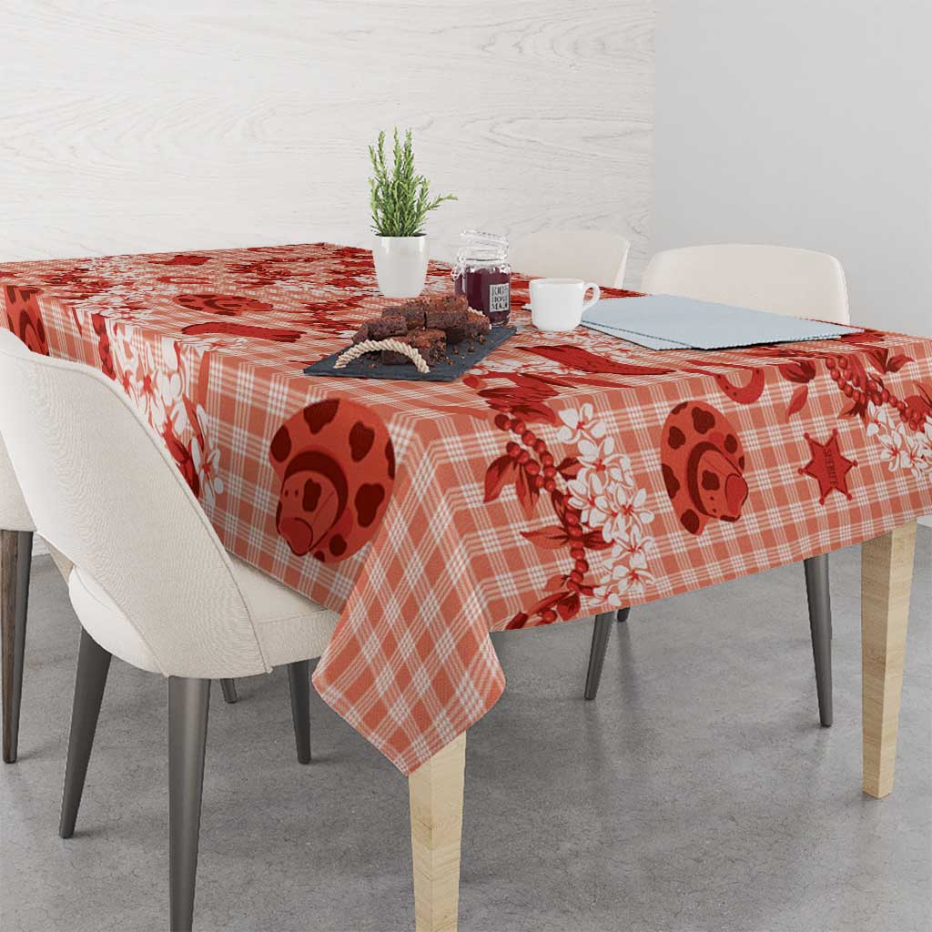 Mokihana Maile Ilima Leis Paniolo Palaka Tablecloth Hawaiian Ulaula Spirit - Polynesian Pride
