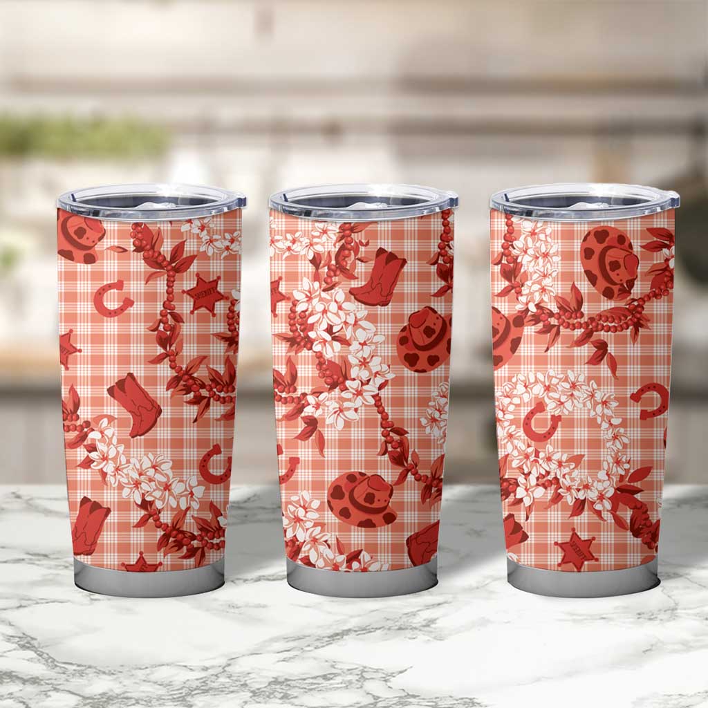 Mokihana Maile Ilima Leis Paniolo Palaka Tumbler Cup Hawaiian Ulaula Spirit - Polynesian Pride