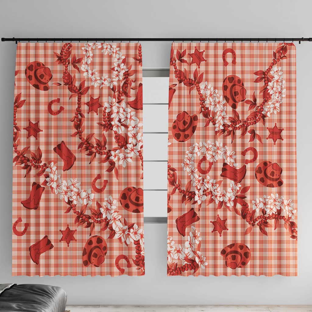 Mokihana Maile Ilima Leis Paniolo Palaka Window Curtain Hawaiian Ulaula Spirit - Polynesian Pride