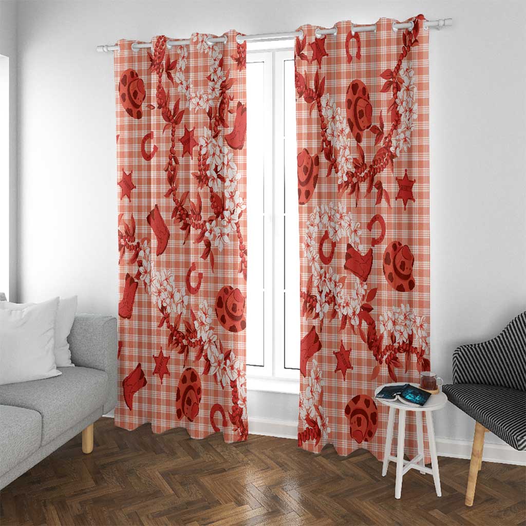 Mokihana Maile Ilima Leis Paniolo Palaka Window Curtain Hawaiian Ulaula Spirit - Polynesian Pride