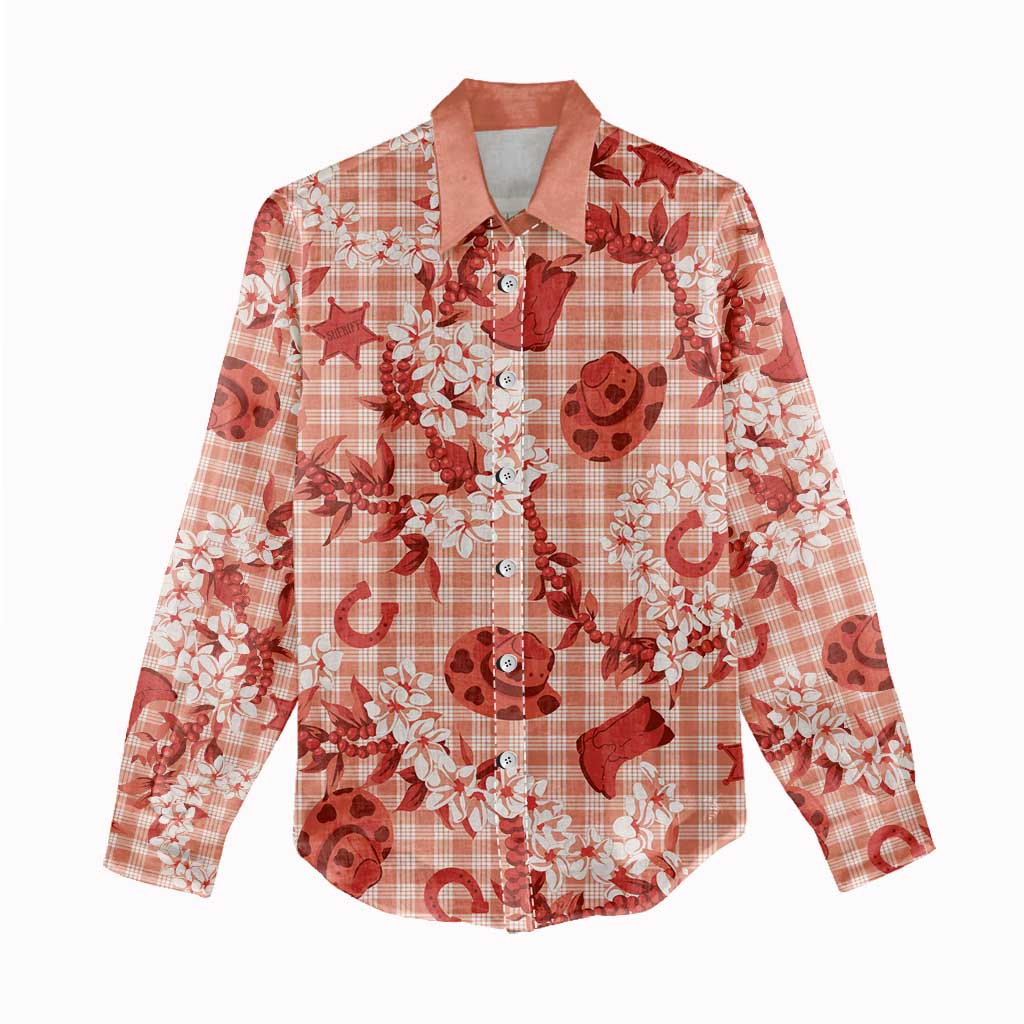 Mokihana Maile Ilima Leis Paniolo Palaka Women Casual Shirt Hawaiian Ulaula Spirit LT9 - Polynesian Pride