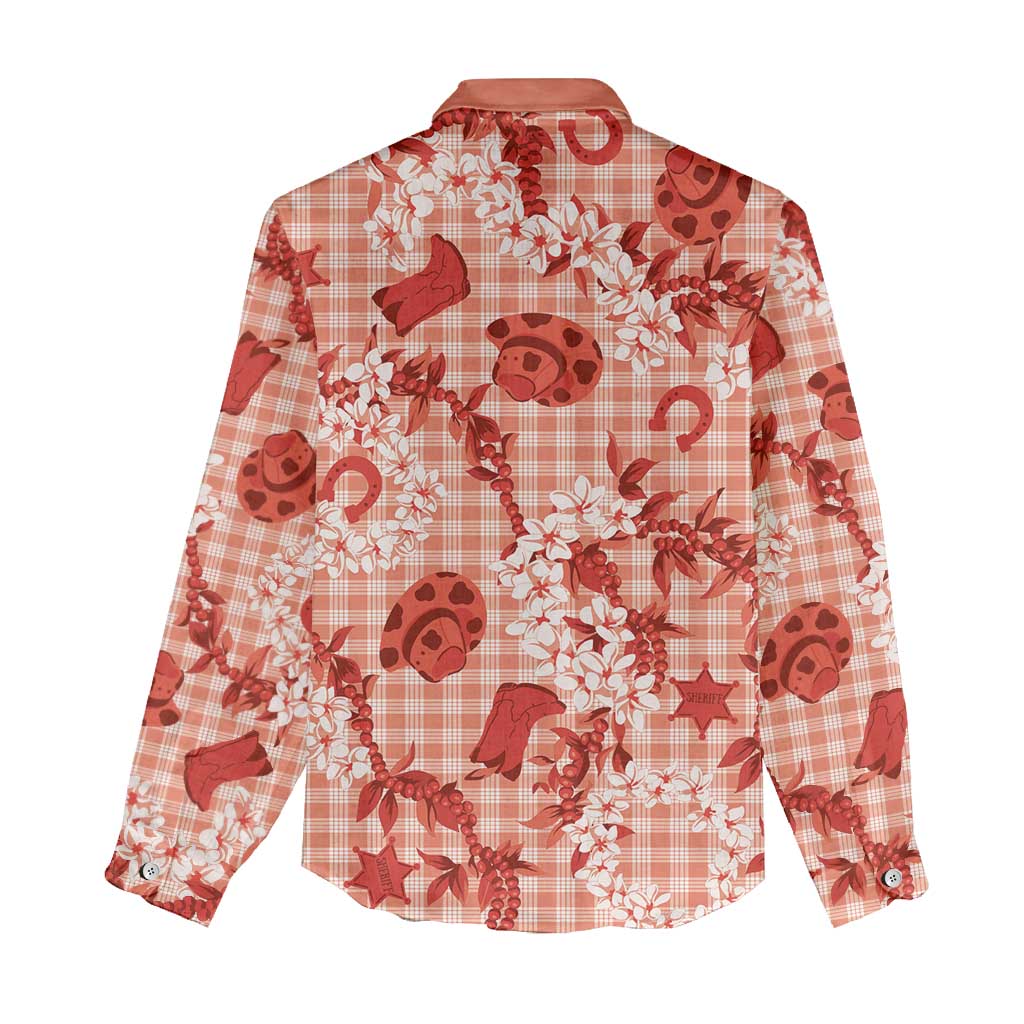 Mokihana Maile Ilima Leis Paniolo Palaka Women Casual Shirt Hawaiian Ulaula Spirit LT9 - Polynesian Pride