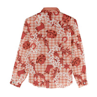 Mokihana Maile Ilima Leis Paniolo Palaka Women Casual Shirt Hawaiian Ulaula Spirit LT9 - Polynesian Pride