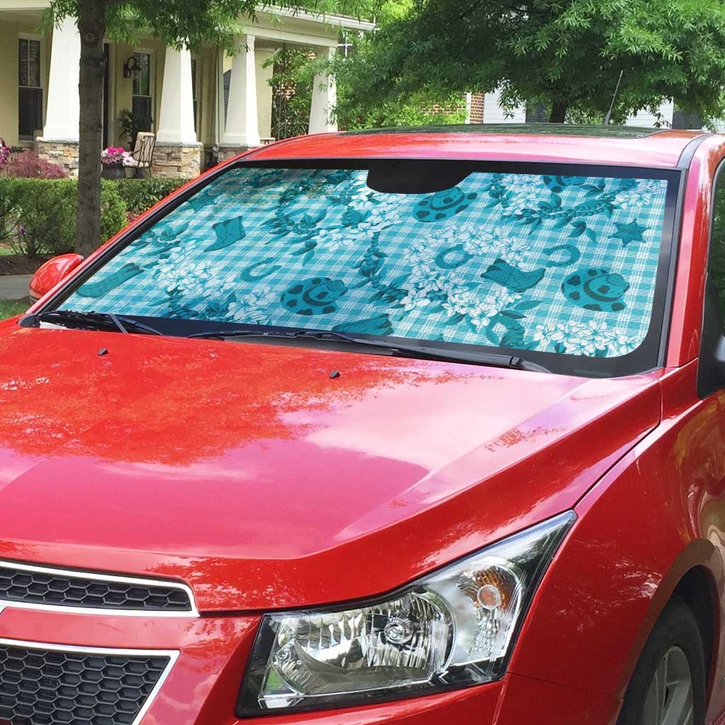 Mokihana Maile Ilima Leis Paniolo Palaka Auto Sun Shade Hawaiian Polu Opa Spirit - Polynesian Pride