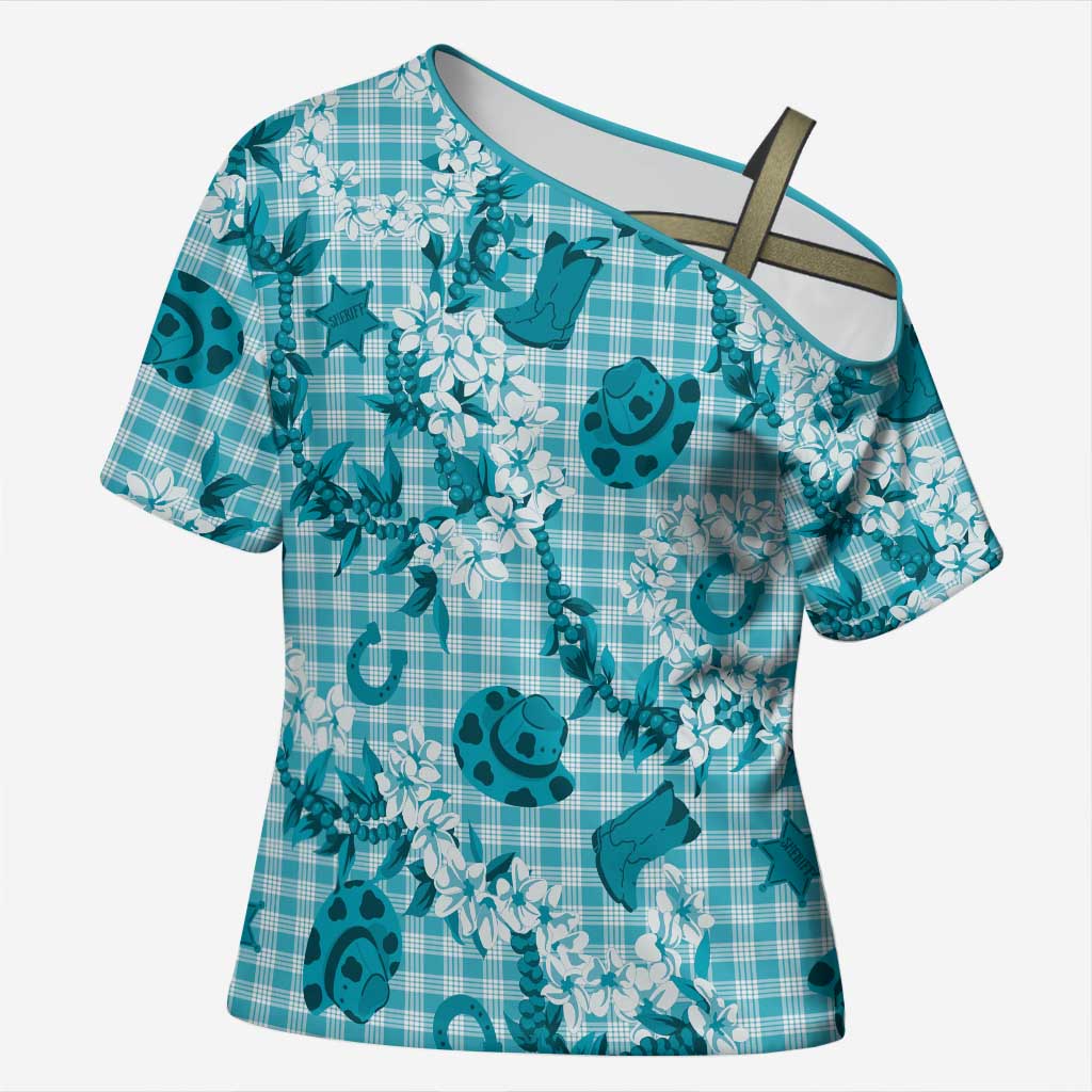 Mokihana Maile Ilima Leis Paniolo Palaka Cross Shoulder Shirt Hawaiian Polu Opa Spirit - Polynesian Pride