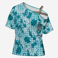 Mokihana Maile Ilima Leis Paniolo Palaka Cross Shoulder Shirt Hawaiian Polu Opa Spirit - Polynesian Pride