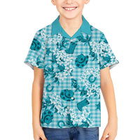 Mokihana Maile Ilima Leis Paniolo Palaka Family Matching Puletasi and Hawaiian Shirt Hawaiian Polu Opa Spirit LT9 - Polynesian Pride