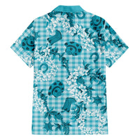 Mokihana Maile Ilima Leis Paniolo Palaka Family Matching Short Sleeve Bodycon Dress and Hawaiian Shirt Hawaiian Polu Opa Spirit LT9 - Polynesian Pride