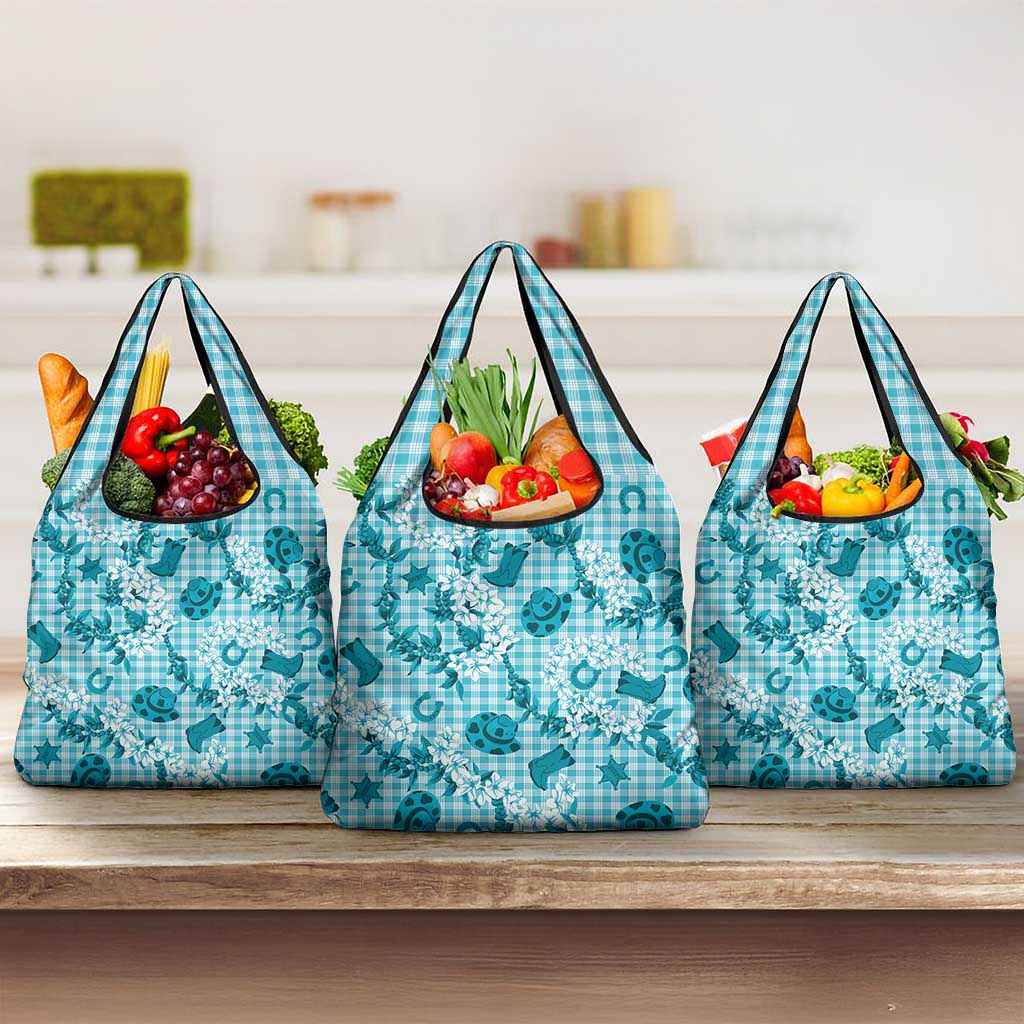 Mokihana Maile Ilima Leis Paniolo Palaka Grocery Bag Hawaiian Polu Opa Spirit - Polynesian Pride
